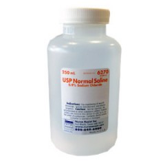 Nurse Assist 0.9% Sodium Chloride Irrigation USP in 250ml Bottle w/ Dual Top ( Normal Saline ) ( Pack Of 2 )